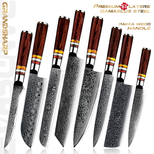 Kitchen Knives Damascus Steel AUS-10 Chef Knife Kiritsuke Boning Bread Santoku Slicing Utility Knife Cooking Tools