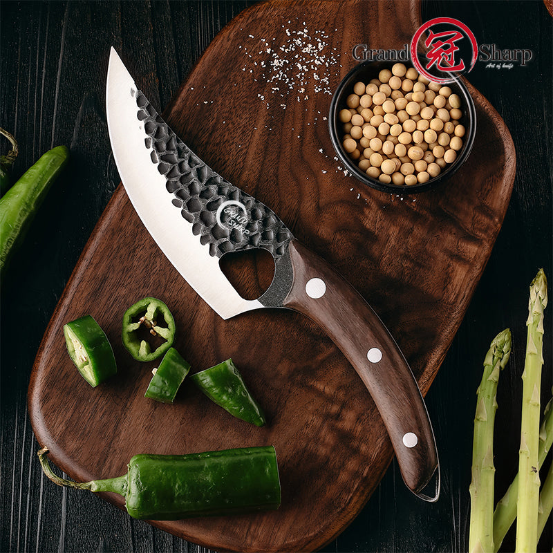 6 Inch Boning Knife Stainless Steel Cleaver Handmade Kitchen Knife Forged Steel Serbian Chef Knife Outdoor Knife Tool GRANDSHARP