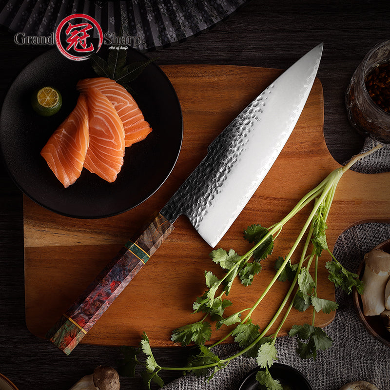 Grandsharp Custom Handmade Chef Knife AUS10 Steel Kitchen Knives ECO Friendly Cooking Tools Vegetables Slice