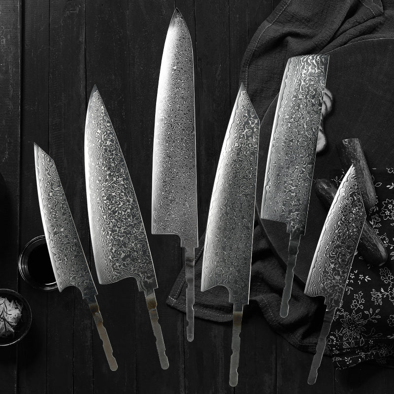 Grandsharp Knife Blank Blade DIY Kitchen Knife 67 Layers Damascus Steel VG10 Razor Sharp Tools High Hardness Chef Cooking Tool