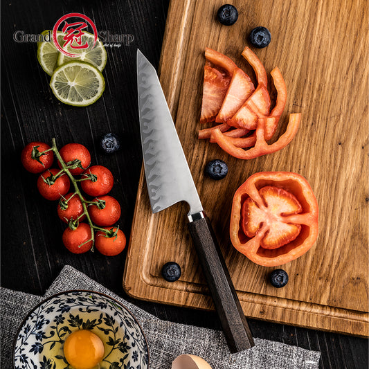 Grandsharp Premium Handmade 5 Layers High Carbon Stainless Steel Kitchen Chef Garasuki Knife With Ciricote Wood Handle