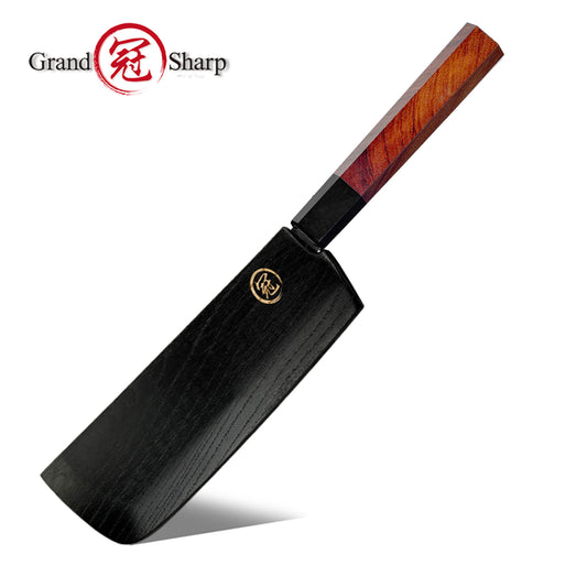 Grandsharp High Quality Chef Knife High Carbon Stainless Steel Kitchen Slicing Vegetable Meat Nakiri Knife