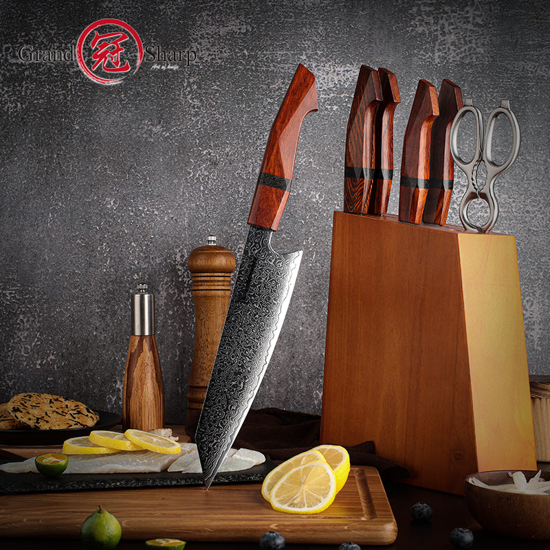 Grandsharp Handmade Damascus Chef Kiritsuke Knife