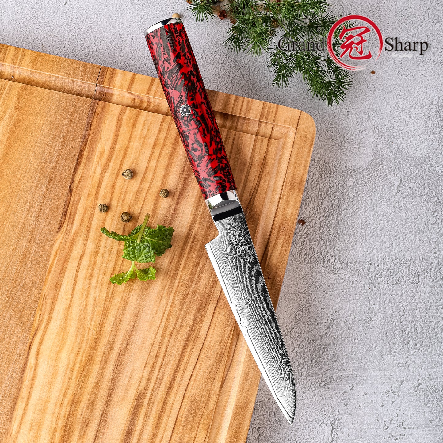 Grandsharp S35VN Damascus Paring Petty Knife