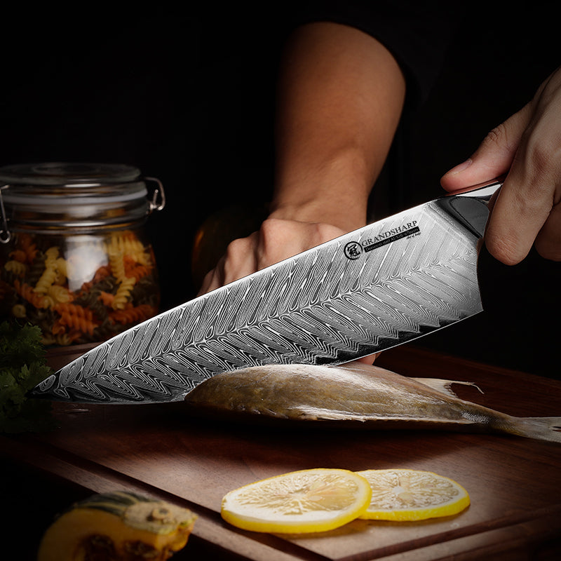 Grandsharp 5Pcs Professional Kitchen Knife Set AUS-10 Japanese Damascus Chef Paring Boning Knives Meat Slicer Fruit Cutting Tool