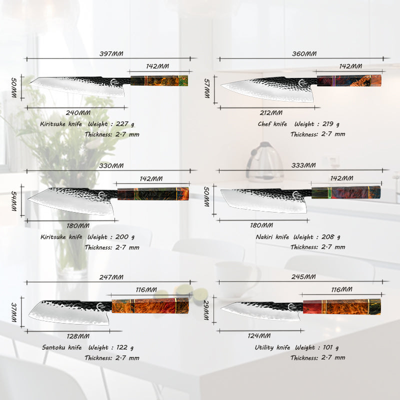 Grandsharp Handmade Kitchen Knives Japanese Steel Chef's Knife Forged Cleaver Vegetable Cutting Meat Slicer Knife Cooking Tool