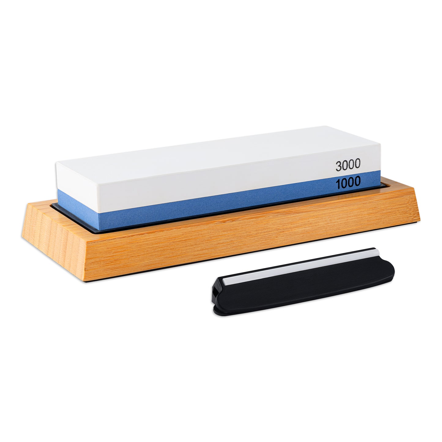 Grandsharp 1-6Pcs Sharpening Stone Double-Sided Professional Whetstone With Non-Slip Bamboo Holder White Corundum Material
