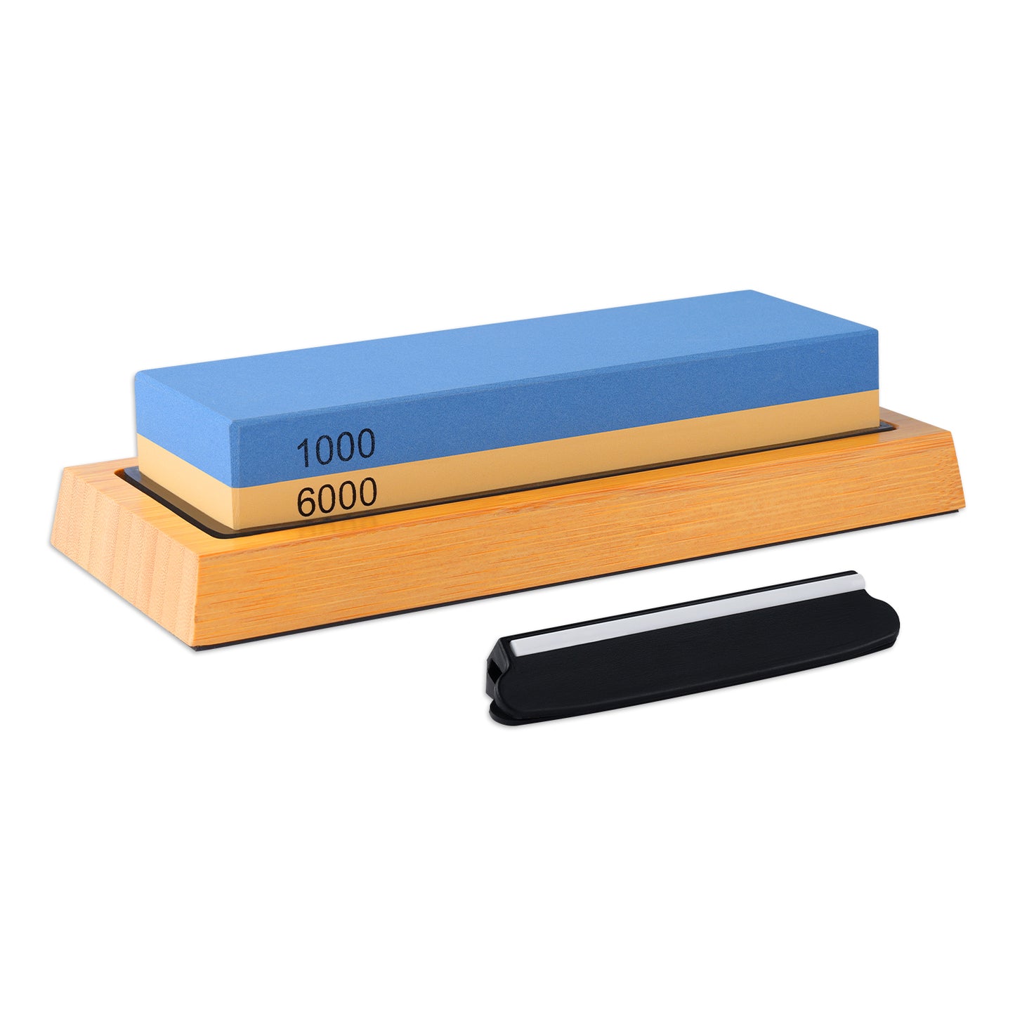 Grandsharp 1-6Pcs Sharpening Stone Double-Sided Professional Whetstone With Non-Slip Bamboo Holder White Corundum Material
