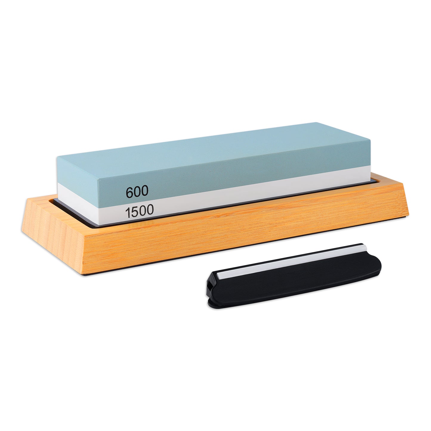 Grandsharp 1-6Pcs Sharpening Stone Double-Sided Professional Whetstone With Non-Slip Bamboo Holder White Corundum Material