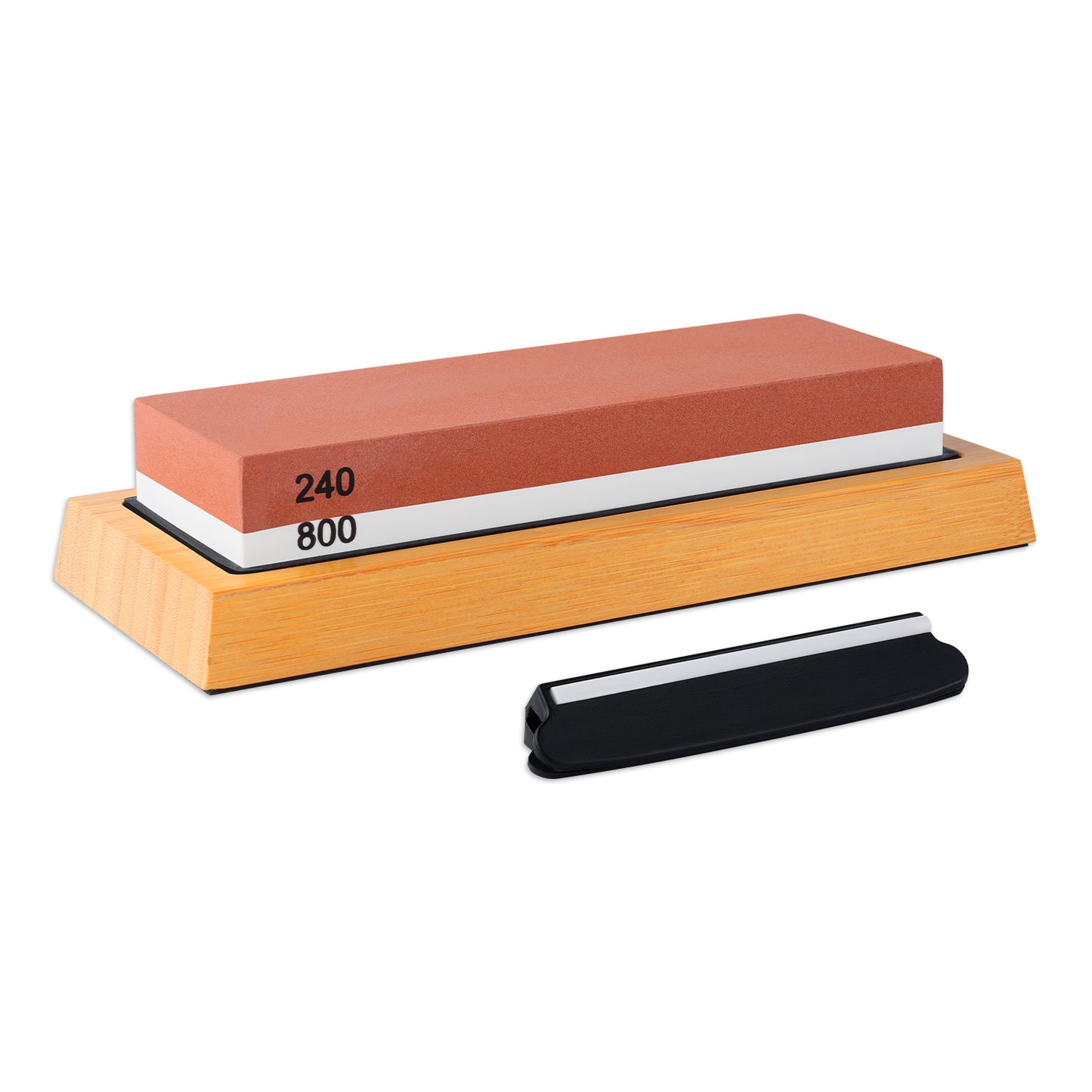 Grandsharp 1-6Pcs Sharpening Stone Double-Sided Professional Whetstone With Non-Slip Bamboo Holder White Corundum Material