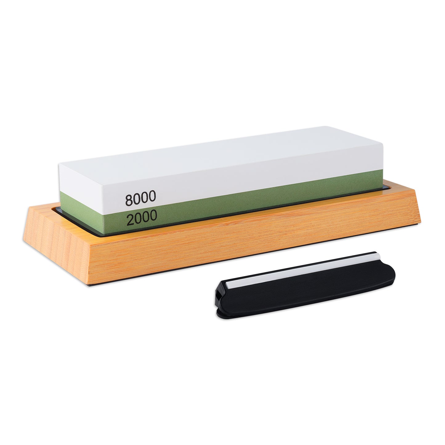 Grandsharp 1-6Pcs Sharpening Stone Double-Sided Professional Whetstone With Non-Slip Bamboo Holder White Corundum Material