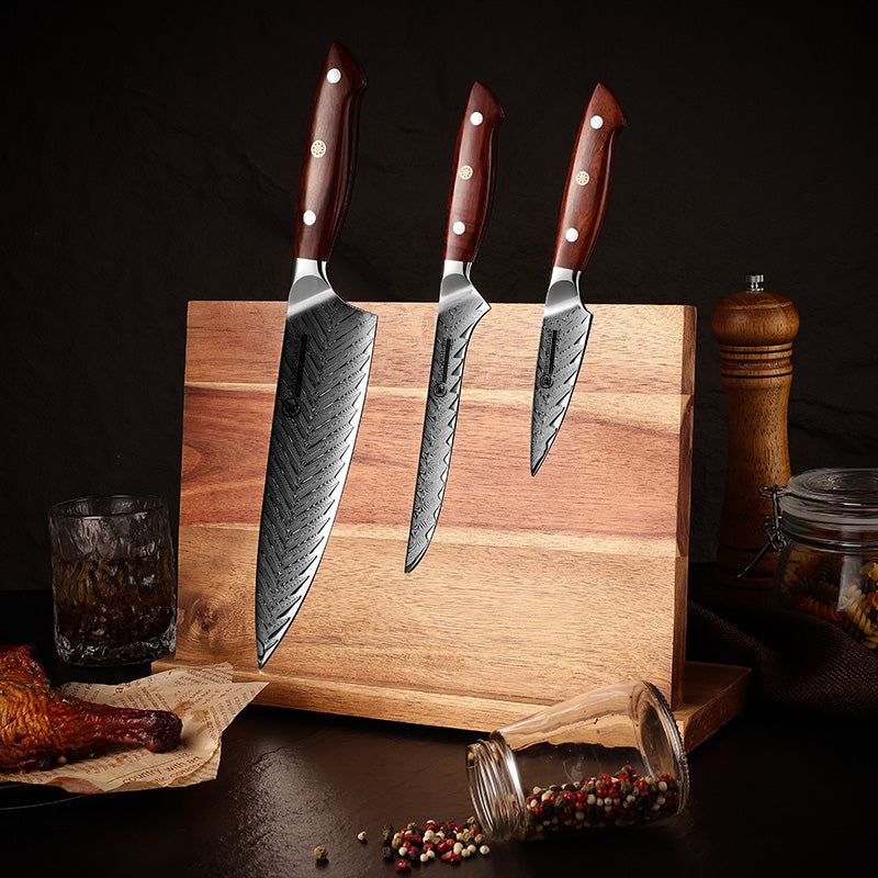 Grandsharp 5Pcs Professional Kitchen Knife Set AUS-10 Japanese Damascus Chef Paring Boning Knives Meat Slicer Fruit Cutting Tool