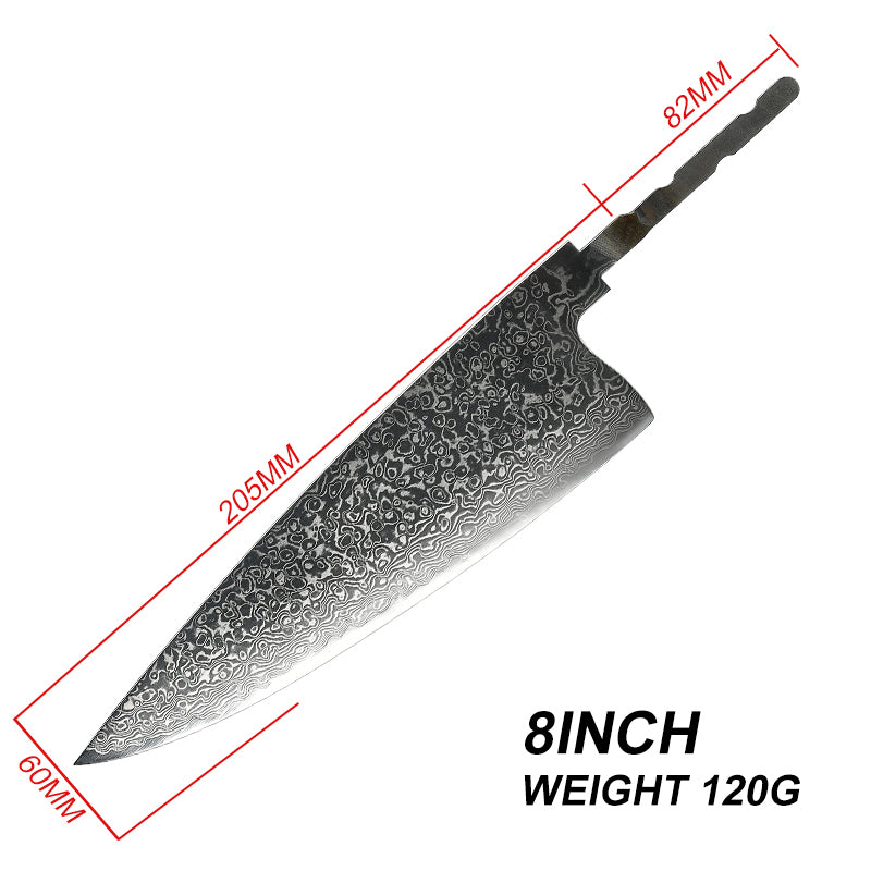 Grandsharp Knife Blank Blade DIY Kitchen Knife 67 Layers Damascus Steel VG10 Razor Sharp Tools High Hardness Chef Cooking Tool