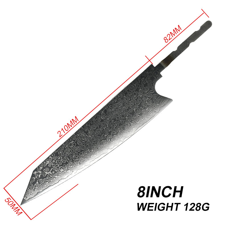 Grandsharp Knife Blank Blade DIY Kitchen Knife 67 Layers Damascus Steel VG10 Razor Sharp Tools High Hardness Chef Cooking Tool