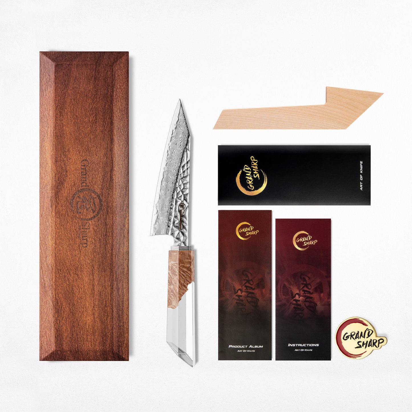 Grandsharp New Design Damascus Garasuki Utility Knife