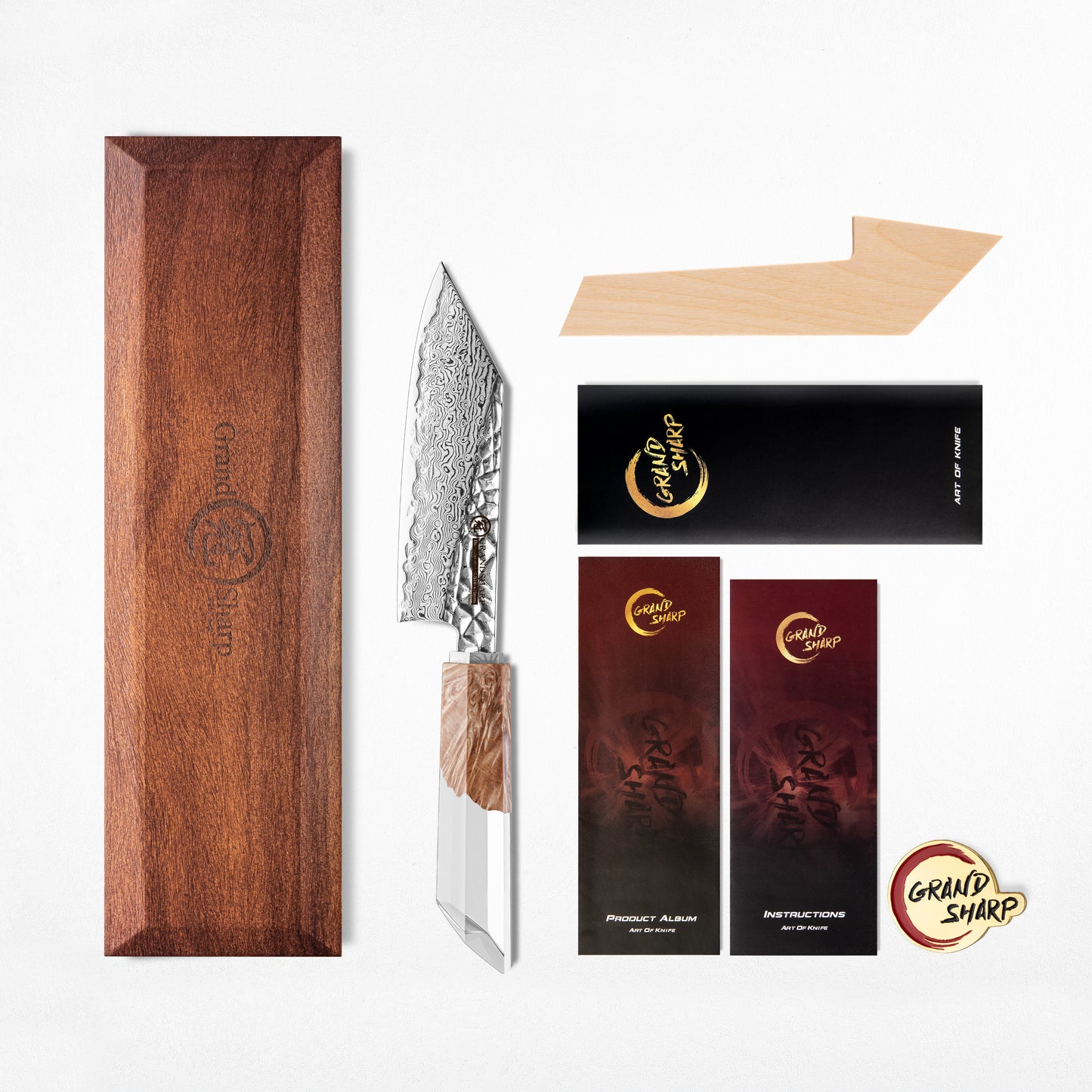 Grandsharp New Design Damascus Bunka Prep Knife