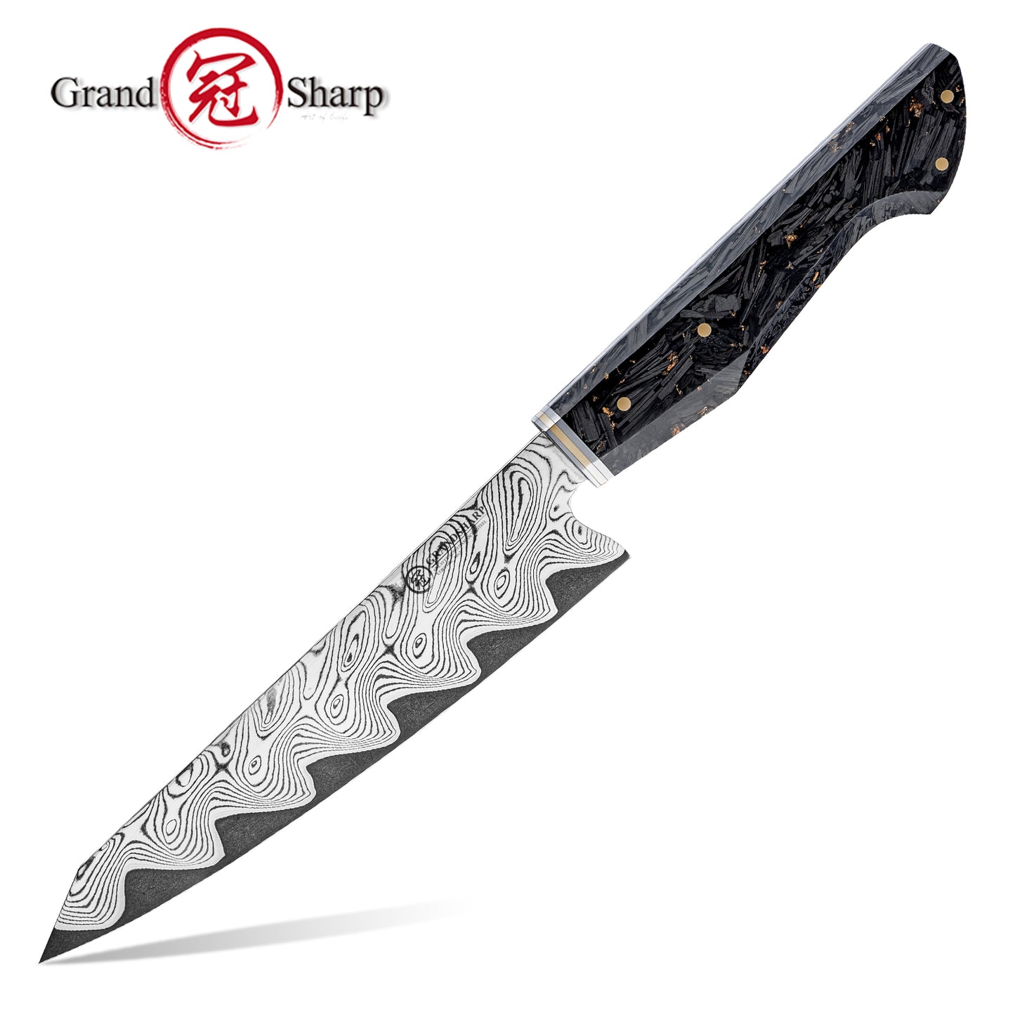 Grandsharp AUS-10 Damascus New Blade Technique Professional Kitchen Knife