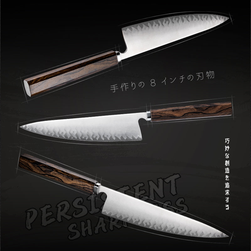 Grandsharp 1-3Pcs Japanese Chef Knife Set Hand-Forging 5 Layers Clad Steel Ciricote Wood Handle Used For Sashimi Sushi Raw Fish