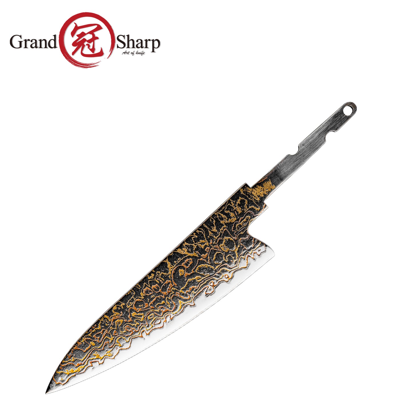 Grandsharp 33 Layers Copper Damascus DIY Blade Mirror-Polished finish