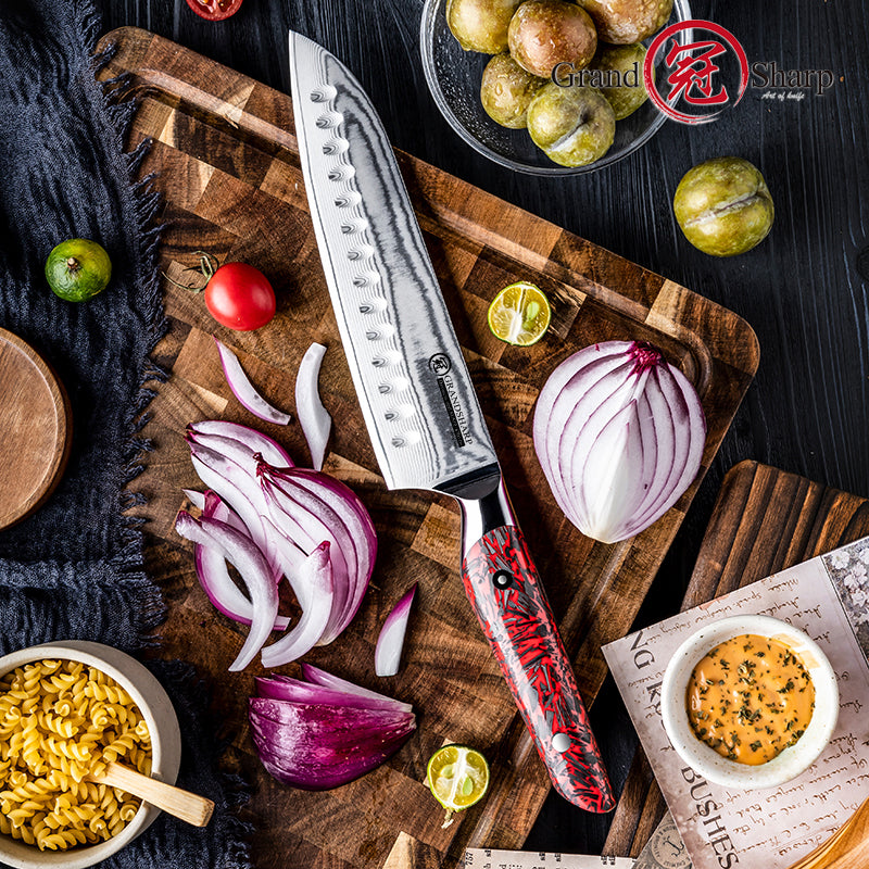 Grandsharp 67 Layers Damascus Santoku Chef Knife