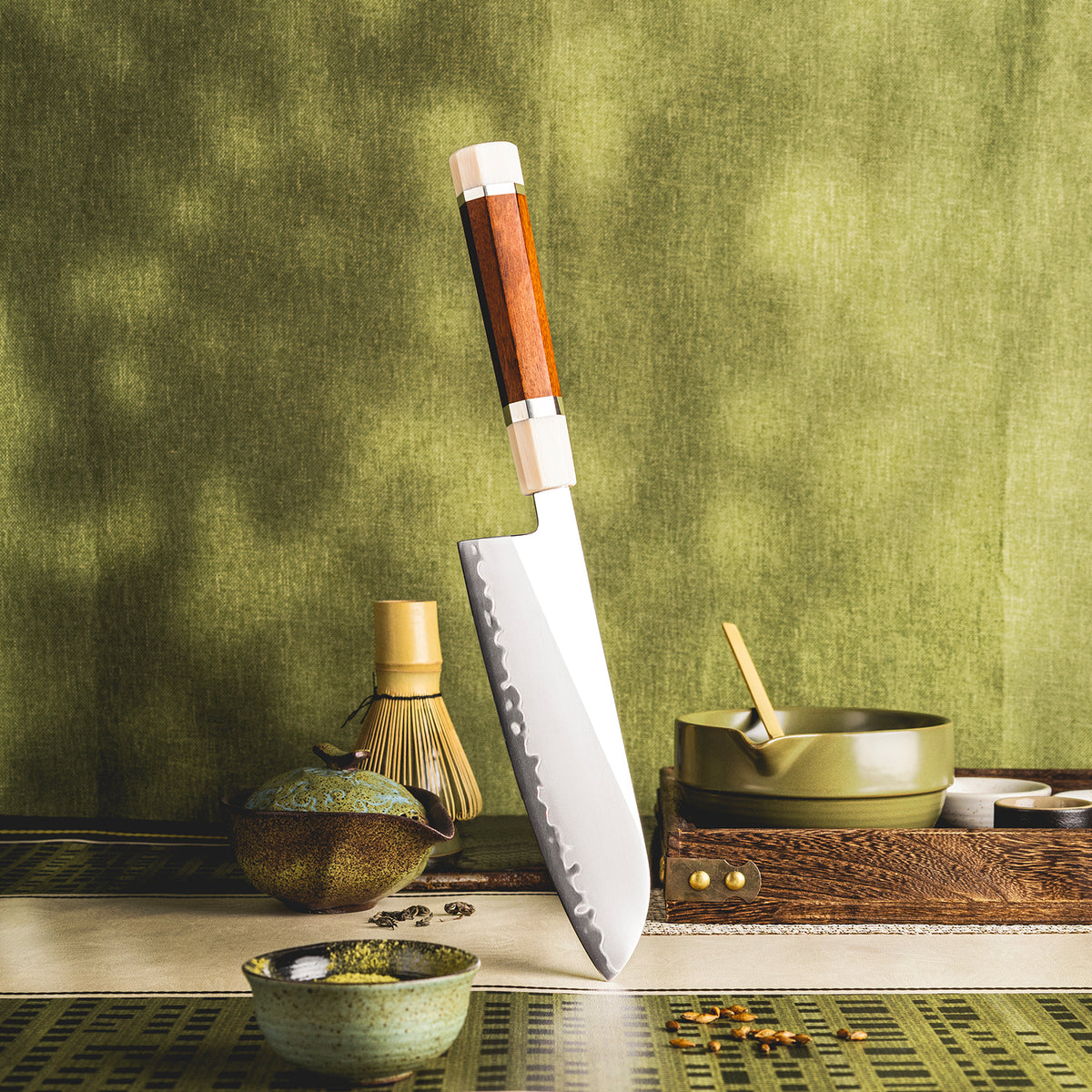Grandsharp PM204 / M390 San Mai Steel Premium Santoku Knife