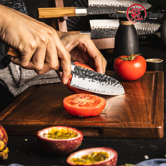 Grandsharp Professional Ultra Sharp Santoku Knife AUS10 Core Kitchen Chef Knife With Olive Wood Handle