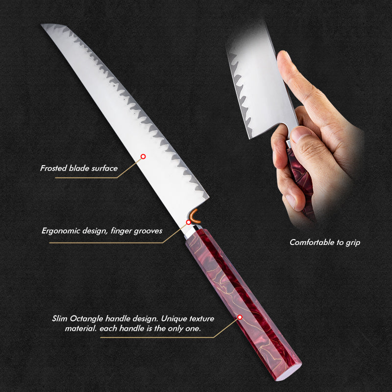 Grandsharp 1-4Pcs Sushi Knife Japanese 5 Layers Clad Steel Hand-Forging Kitchen knives Set Used For Sashimi Sushi Raw Fish