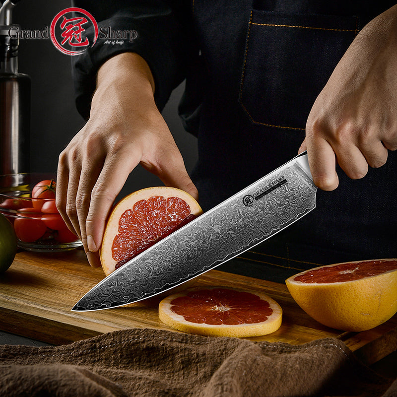 Grandsharp Professional Damascus Knife Set AUS10 High Carbon Japanese Steel Chef Knife Cleaver Paring Steak Bread Knives 1-11PCS