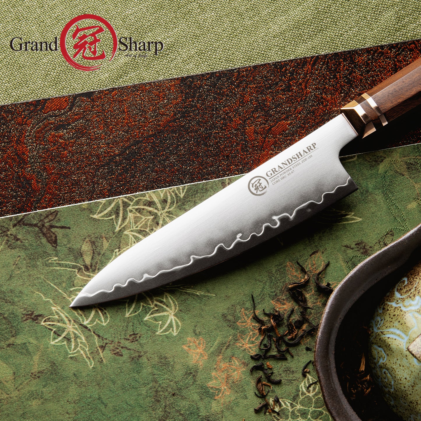 Grandsharp Japanese 5.5 Inch Kitchen Utility Knife ZDP189 Powder Steel Cutting Core Utility Kitchen Knives Mkuruti Wood Handle