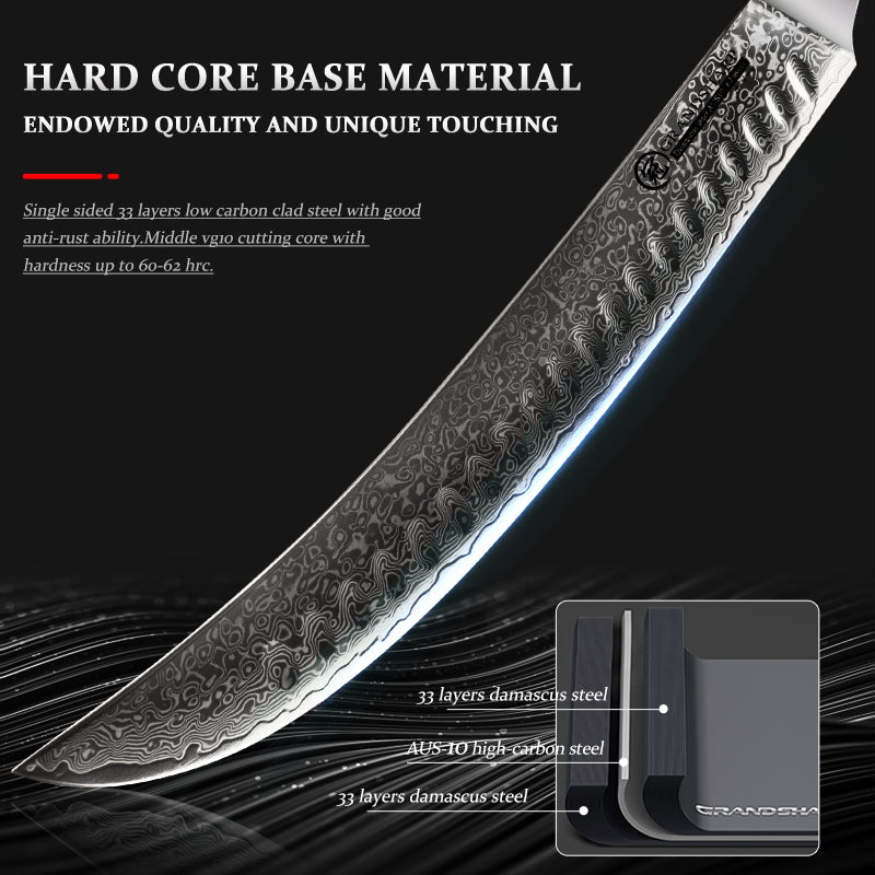 Chef Kitchen Knives 10 Inch Butcher Knife Damascus Steel Slicing Cooking Tool Full Tang Machete Cutlery Cookware PRO Abalone Shell Handle