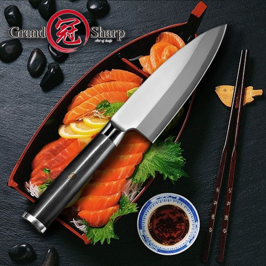 Professional Japanese Deba Fish Head Knife Salmon Knife Sashimi Sushi Chef Kitchen Cooking Knives 5Cr15mov Stainless Steel