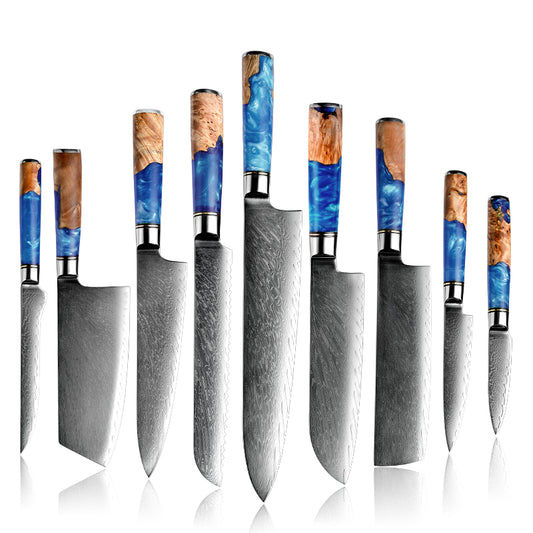 Damascus Kitchen Knives vg10 Japanese Stainless Steel Chef Santoku Cleaver Bread Utility Paring Boning Knife Cooking Tools