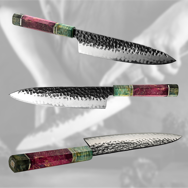 Hand Forged 8 Inch Chef Knife 3 Layers AUS-10 Japanese Steel Sushi Sashimi Kitchen Tools Gyuto Cleaver Slicing Knives