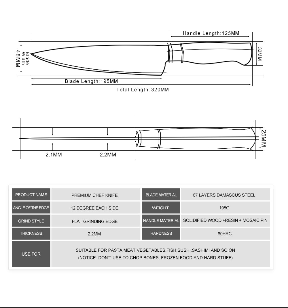 7.6 Inch Japanese Chef Knife vg10 Damascus Kitchen Knife Vegetables Meat Cutter Kitchen Cooking Knives Gift Box