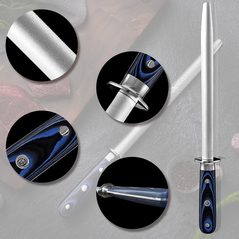 Professional Knife Sharpener Rod Honing Steel Chef Kitchen Knives Scissors Hunting Knife Sharpeners 9 inch Home Cooking Tools