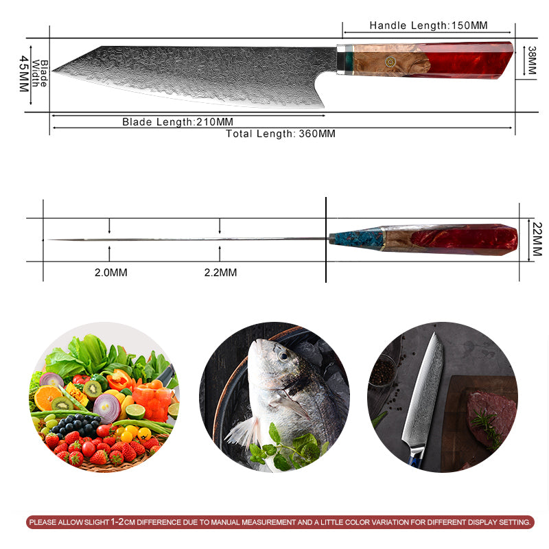 8.2 Inch Chef's Knife 67 Layers Japanese Damascus Kitchen Knife Kitchen Stainless Steel Tool Knives