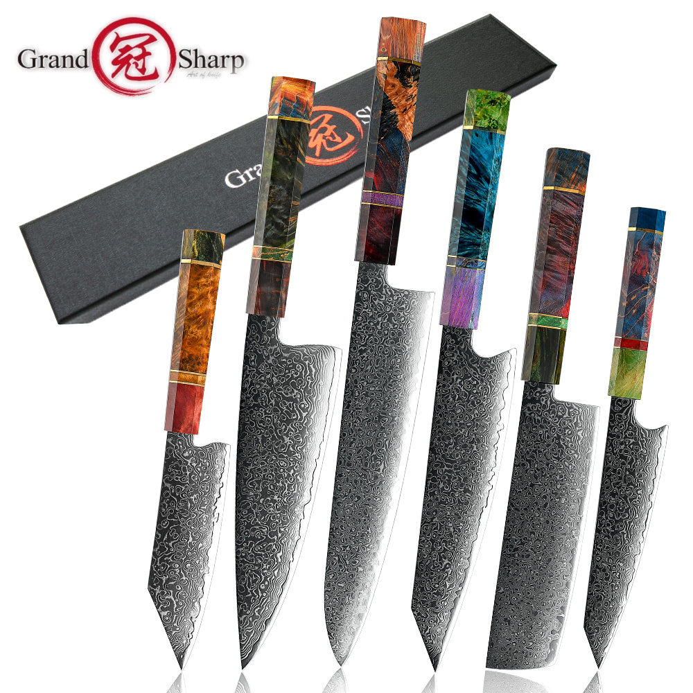 Professional Damascus Kitchen Knife vg10 Japanese Stainless Steel Chef Knife Meat Gyuto Utility Kiritsuke Butcher Cutter Tools