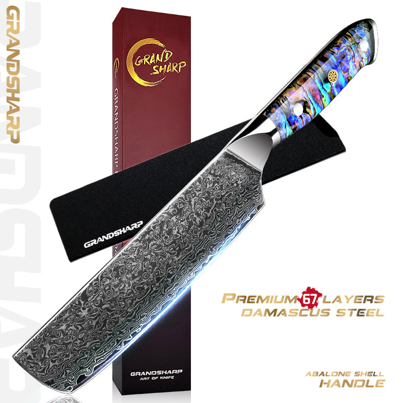 Grandsharp Professional Damascus Knife Set AUS10 High Carbon Japanese Steel Chef Knife Cleaver Paring Steak Bread Knives 1-11PCS
