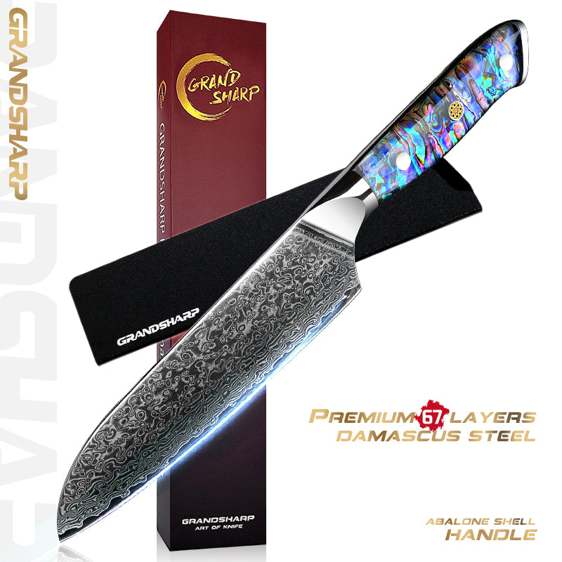 Grandsharp Professional Damascus Knife Set AUS10 High Carbon Japanese Steel Chef Knife Cleaver Paring Steak Bread Knives 1-11PCS
