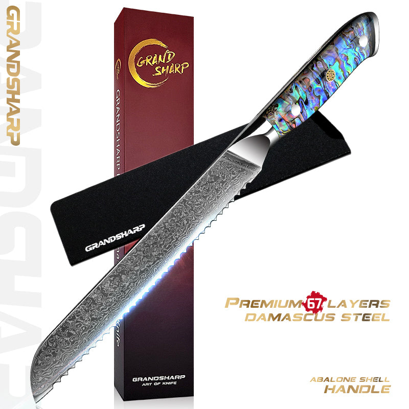 Grandsharp Professional Damascus Knife Set AUS10 High Carbon Japanese Steel Chef Knife Cleaver Paring Steak Bread Knives 1-11PCS