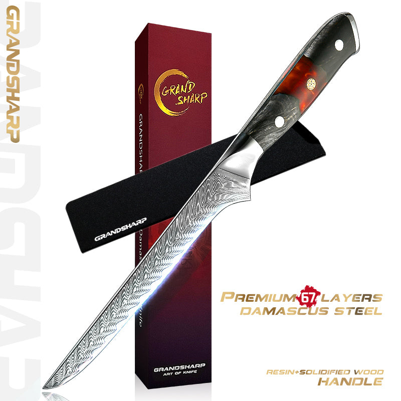 Real Damascus Chef Knives Japanese Kitchen Knives AUS-10 Damascus Steel Boning Utility Butcher Tools Fish Meat Slicer