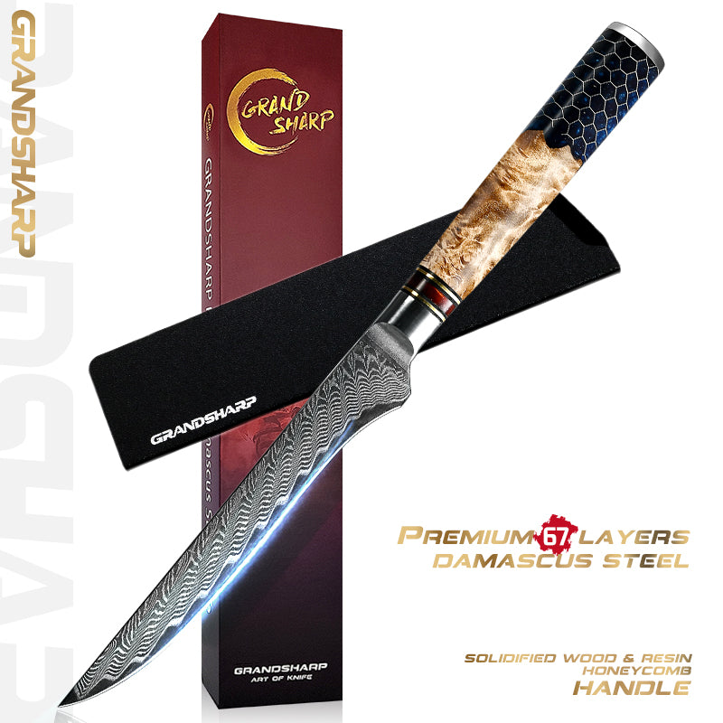 Damascus Kitchen Knives AUS- 10 Japanese Chef Knife Cleaver Paring Bread Utility Knife Cooking Tool with Gift Box