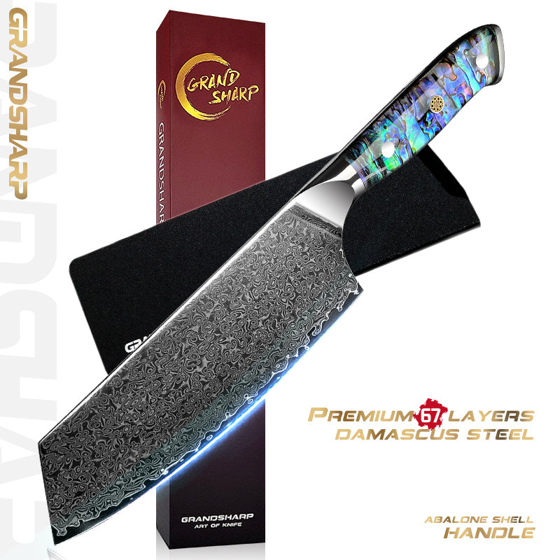 Grandsharp Professional Damascus Knife Set AUS10 High Carbon Japanese Steel Chef Knife Cleaver Paring Steak Bread Knives 1-11PCS