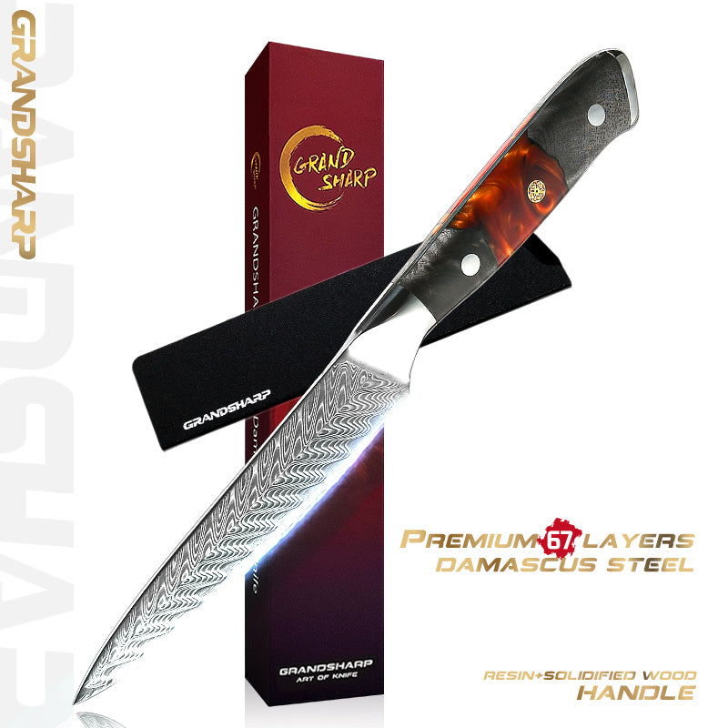 Real Damascus Chef Knives Japanese Kitchen Knives AUS-10 Damascus Steel Boning Utility Butcher Tools Fish Meat Slicer