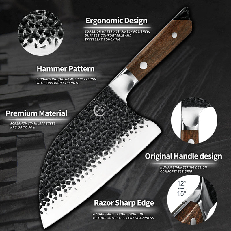 Handmade Forged 5cr15mov Steel Kitchen Knife 8 Inch Cleaver Knife Professional Butcher Knife Chef Knife Chopping Knives