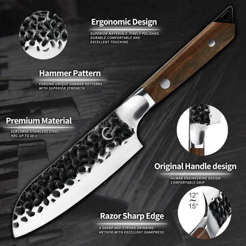 Handmade Forged 5Cr15mov Steel Sharp Chef Knife Meat Cleaver Kiritsuke Santoku Paring Butcher Knives Kitchen Cutlery