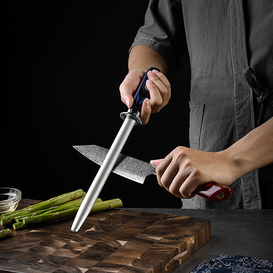 Professional Knife Sharpener Rod Honing Steel Chef Kitchen Knives Scissors Hunting Knife Sharpeners 9 inch Home Cooking Tools