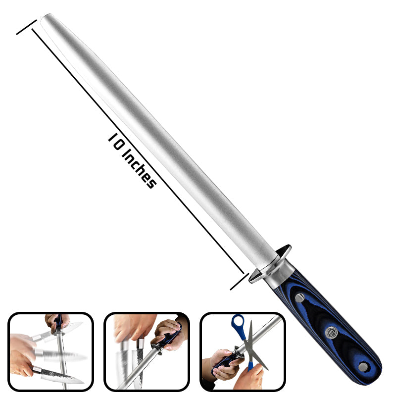 Professional Knife Sharpener Rod Honing Steel Chef Kitchen Knives Scissors Hunting Knife Sharpeners 9 inch Home Cooking Tools