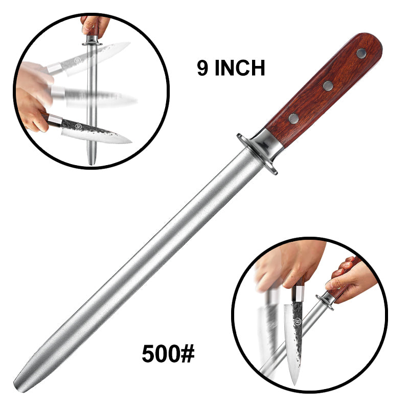 9 inches Professional Knife Sharpener Rod Honing Steel Chef Kitchen Knives Scissors Hunting Knife Sharpeners 9 inch Home Cooking Tools