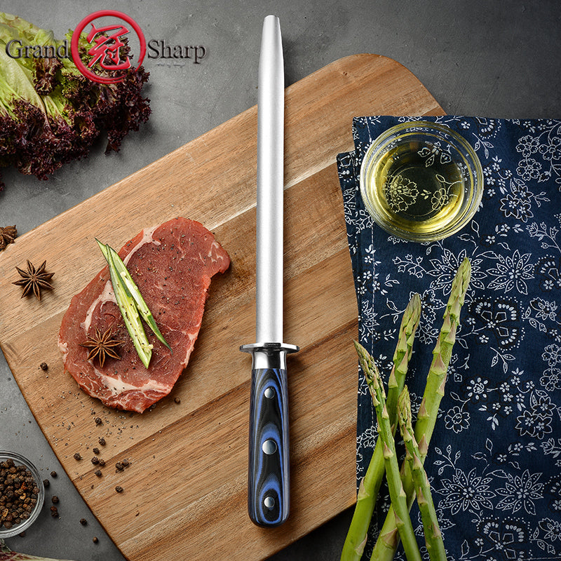 Professional Knife Sharpener Rod Honing Steel Chef Kitchen Knives Scissors Hunting Knife Sharpeners 9 inch Home Cooking Tools